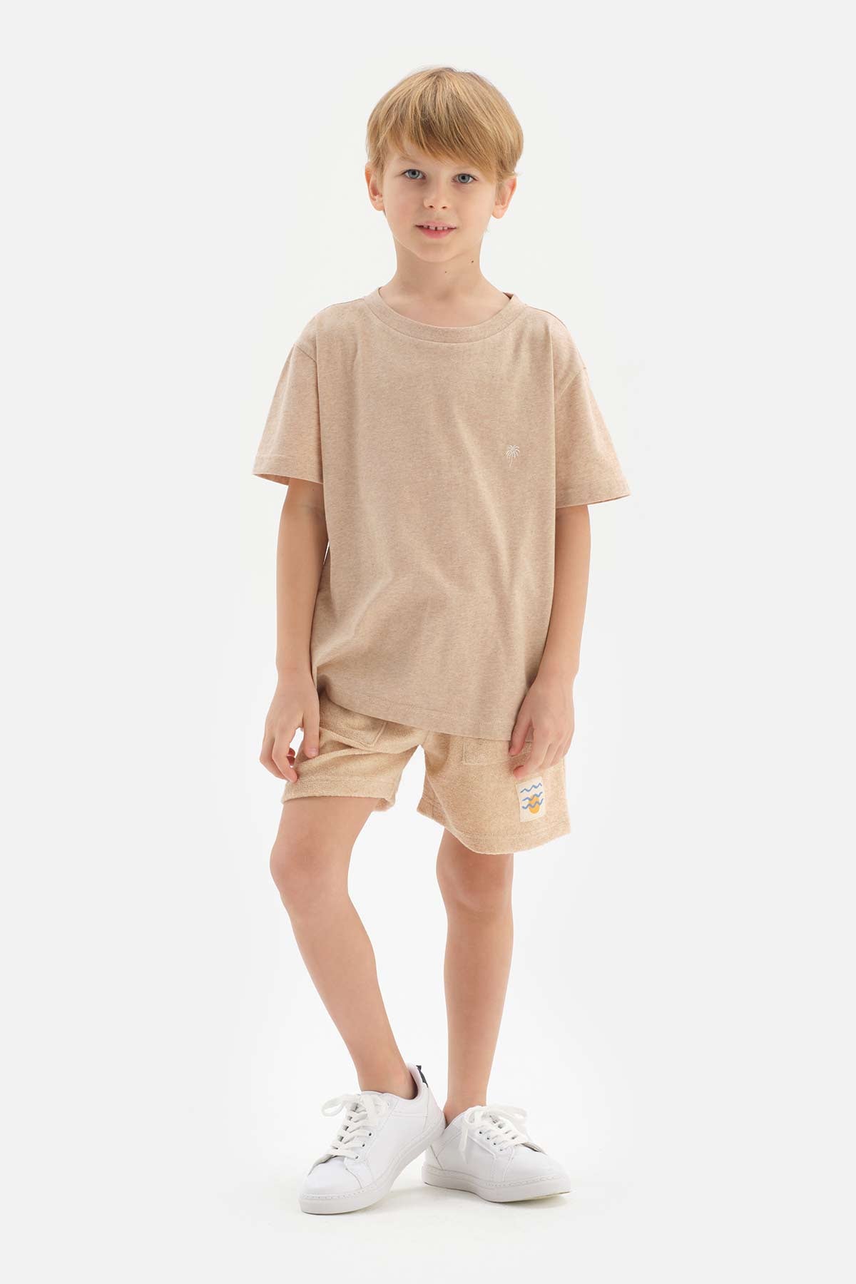 Kahverengi Doğal Renkli Unısex Havlu Şort