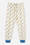 Ekru Erkek Çocuk Lisanslı Metraj Baskılı Pijama Takımı