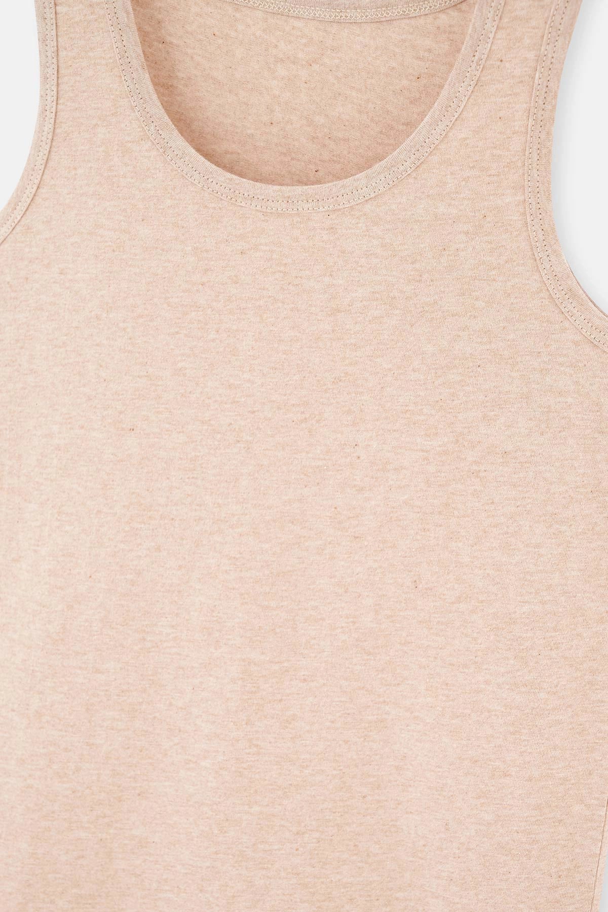 Bej Melanj - Kahve Melanj 2'Li Erkek Çocuk Pamuk Atlet