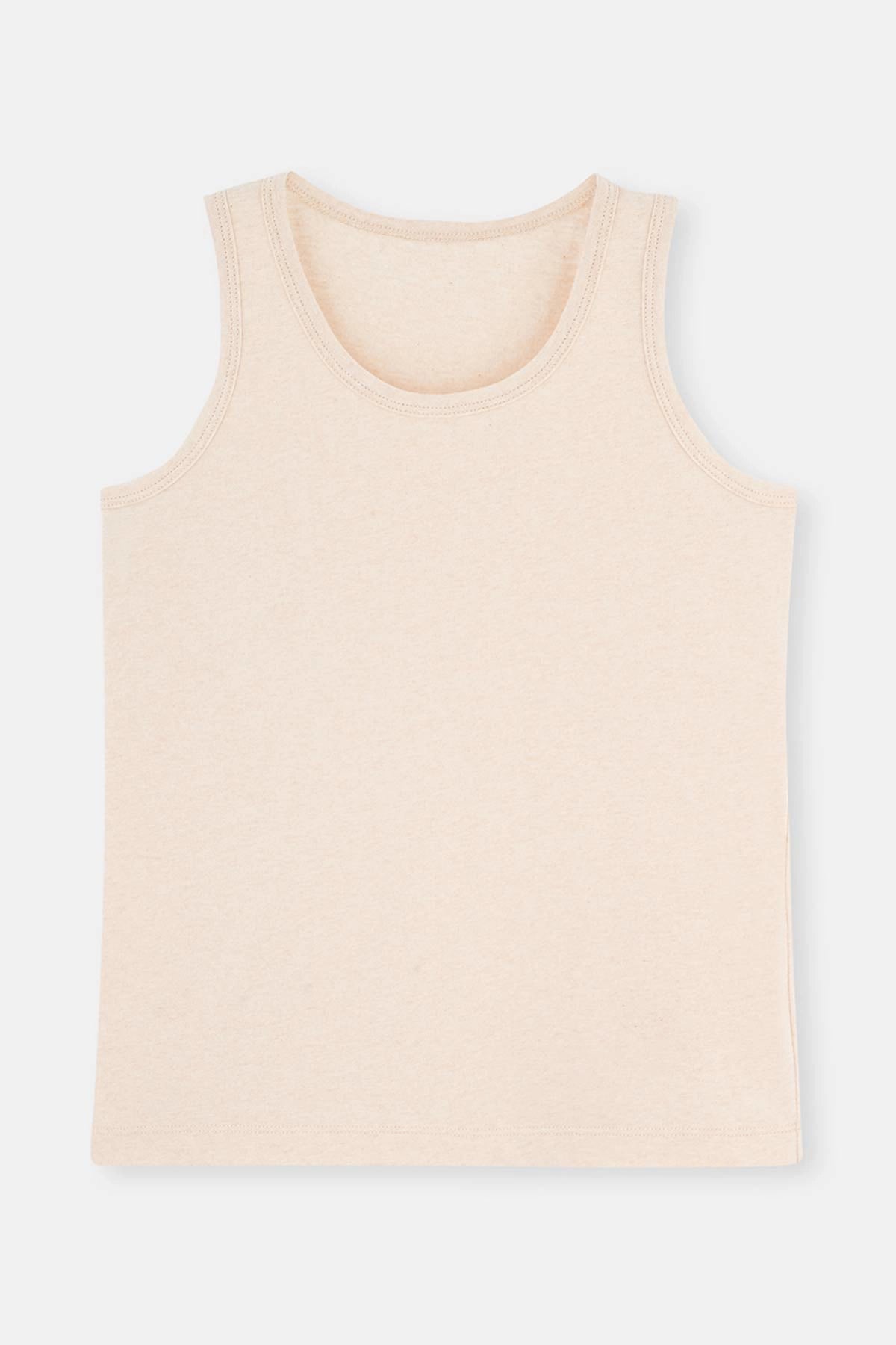 Bej Melanj - Kahve Melanj 2'Li Erkek Çocuk Pamuk Atlet