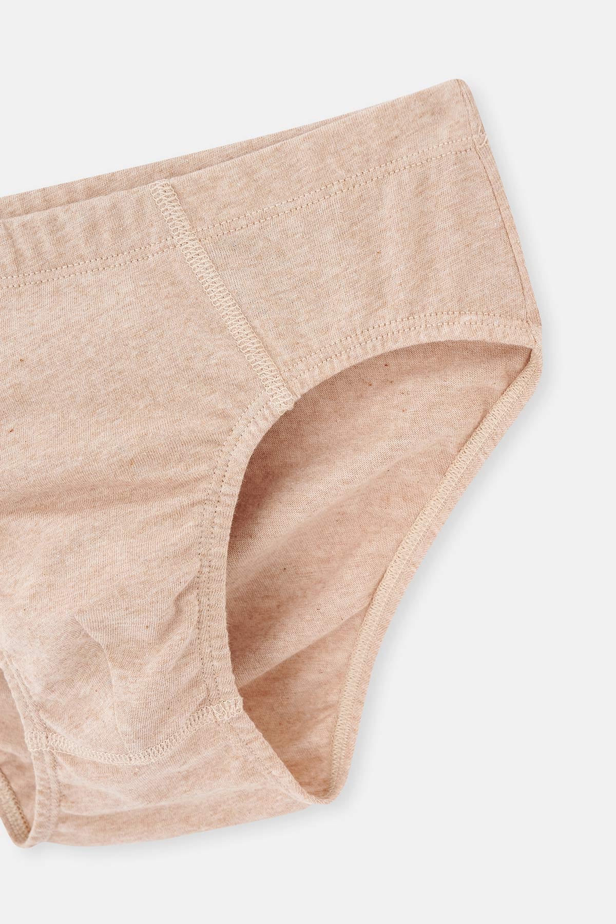 Bej Melanj - Kahve Melanj 3'Lü Erkek Çocuk Pamuk Slip