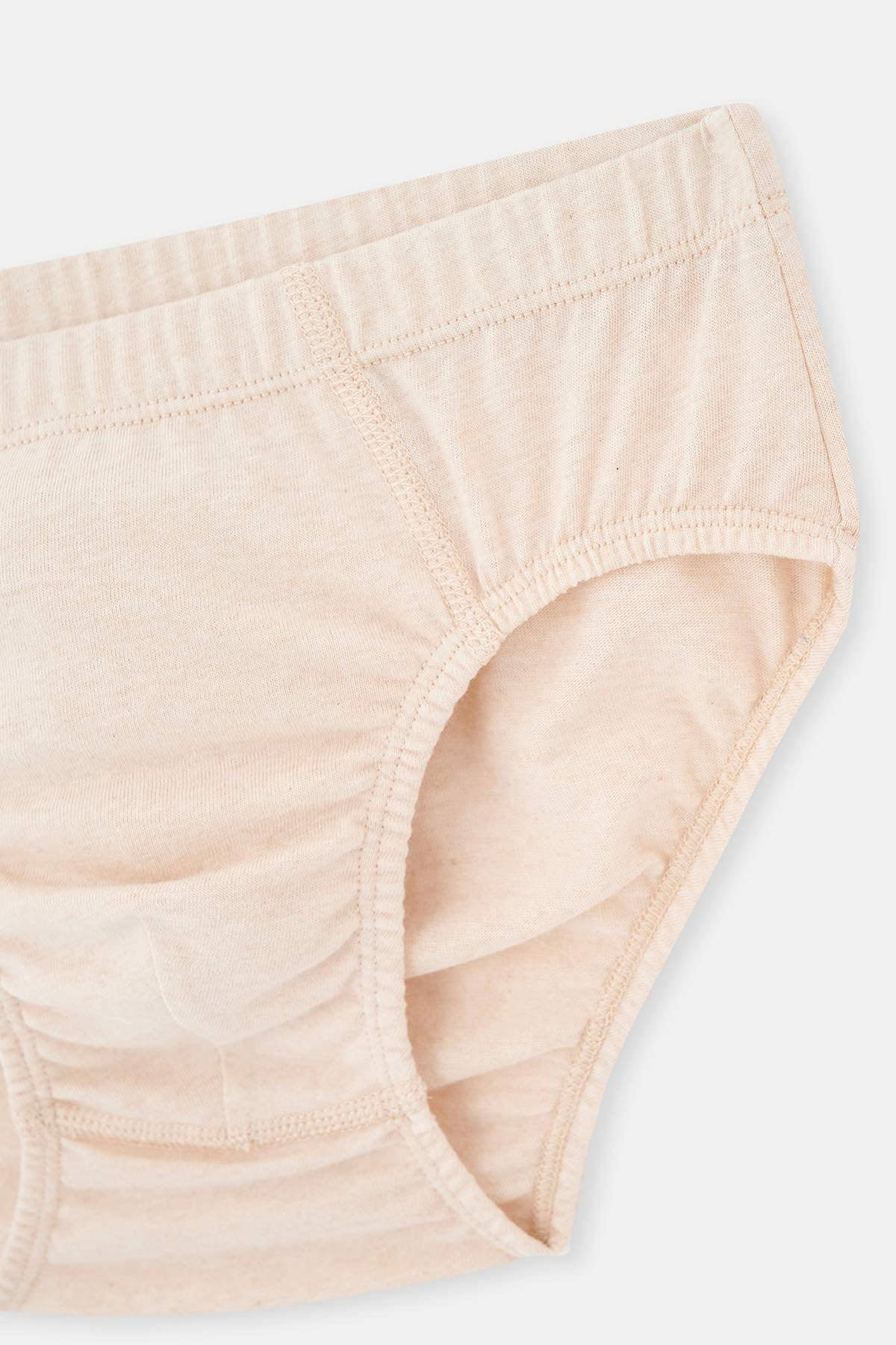 Bej Melanj - Kahve Melanj 3'Lü Erkek Çocuk Pamuk Slip