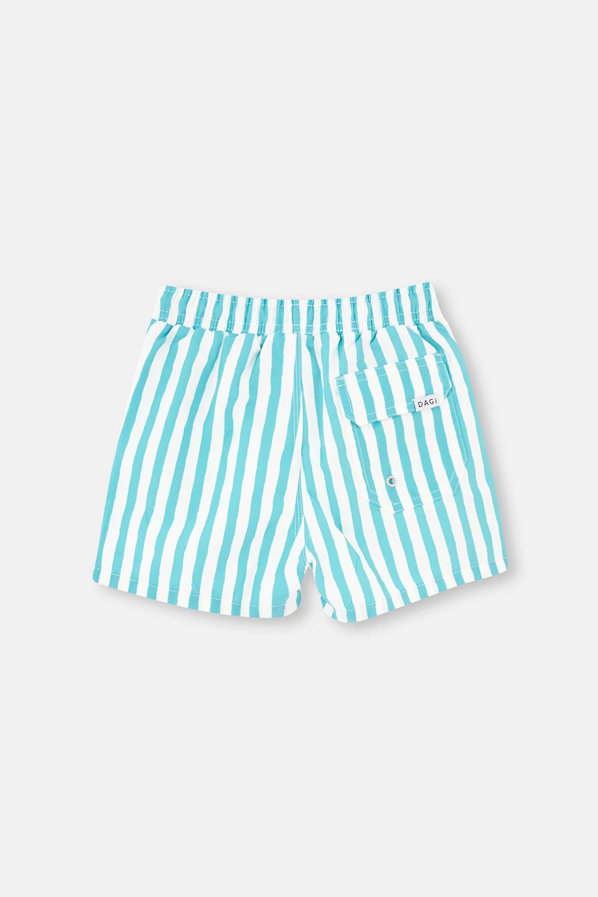 Yeşil-Beyaz Çizgili Deniz Şortu