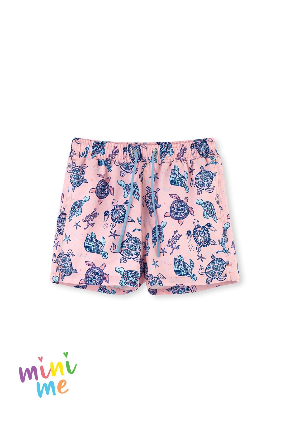 Pembe Erkek Çocuk Caretta Desenli Deniz Şortu