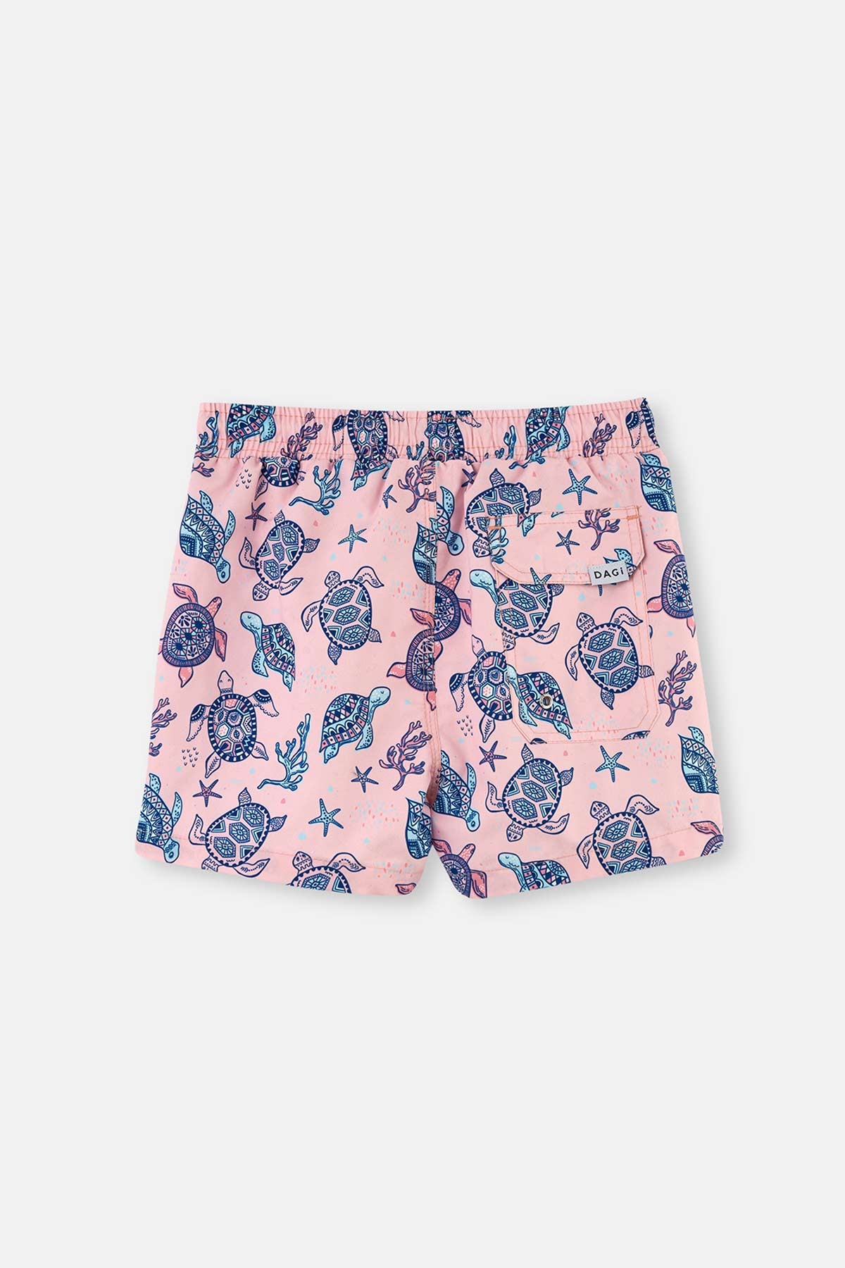 Pembe Erkek Çocuk Caretta Desenli Deniz Şortu
