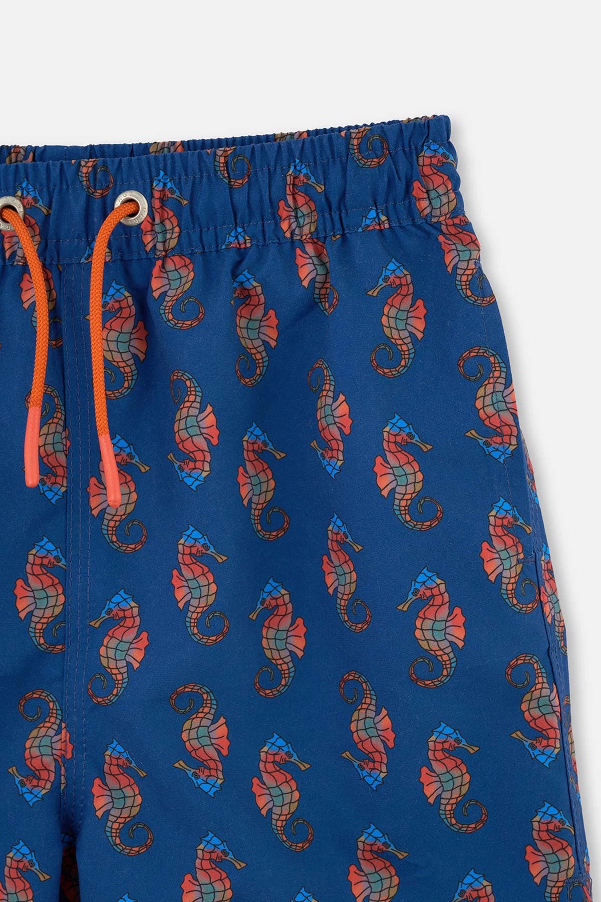 Lacivert Deniz Atı Desenli Kısa Şort