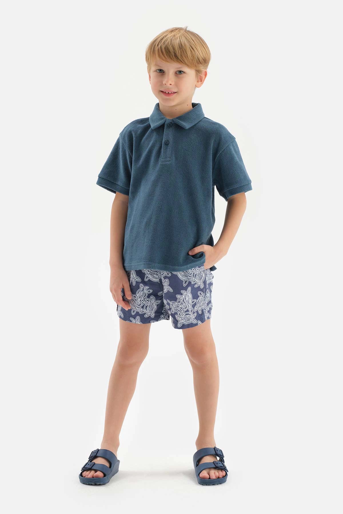 Indigo Erkek Çocuk Havlu Polo Yaka Tişört