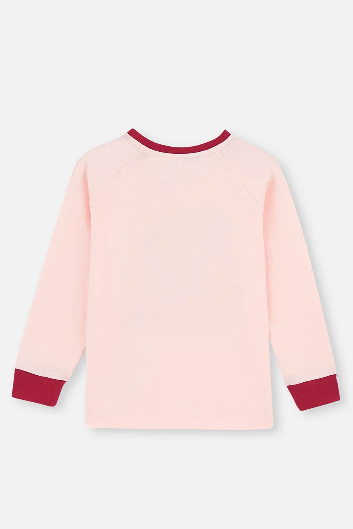 Pembe Kız Çocuk Lisans Baskılı Uzun Kollu Jogger Paçalı Pijama Takımı