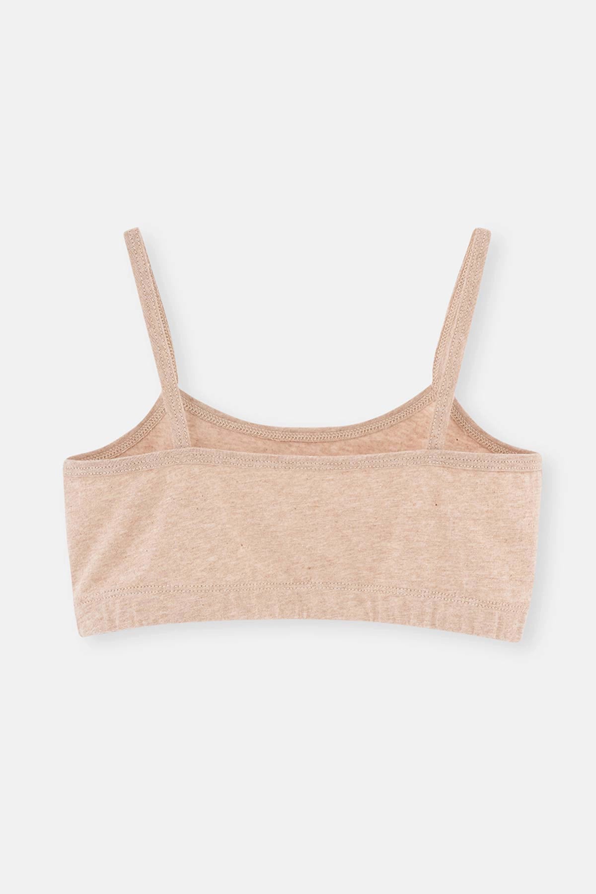 Bej Melanj - Kahve Melanj 2'Li Kız Çocuk Pamuk Büstiyer