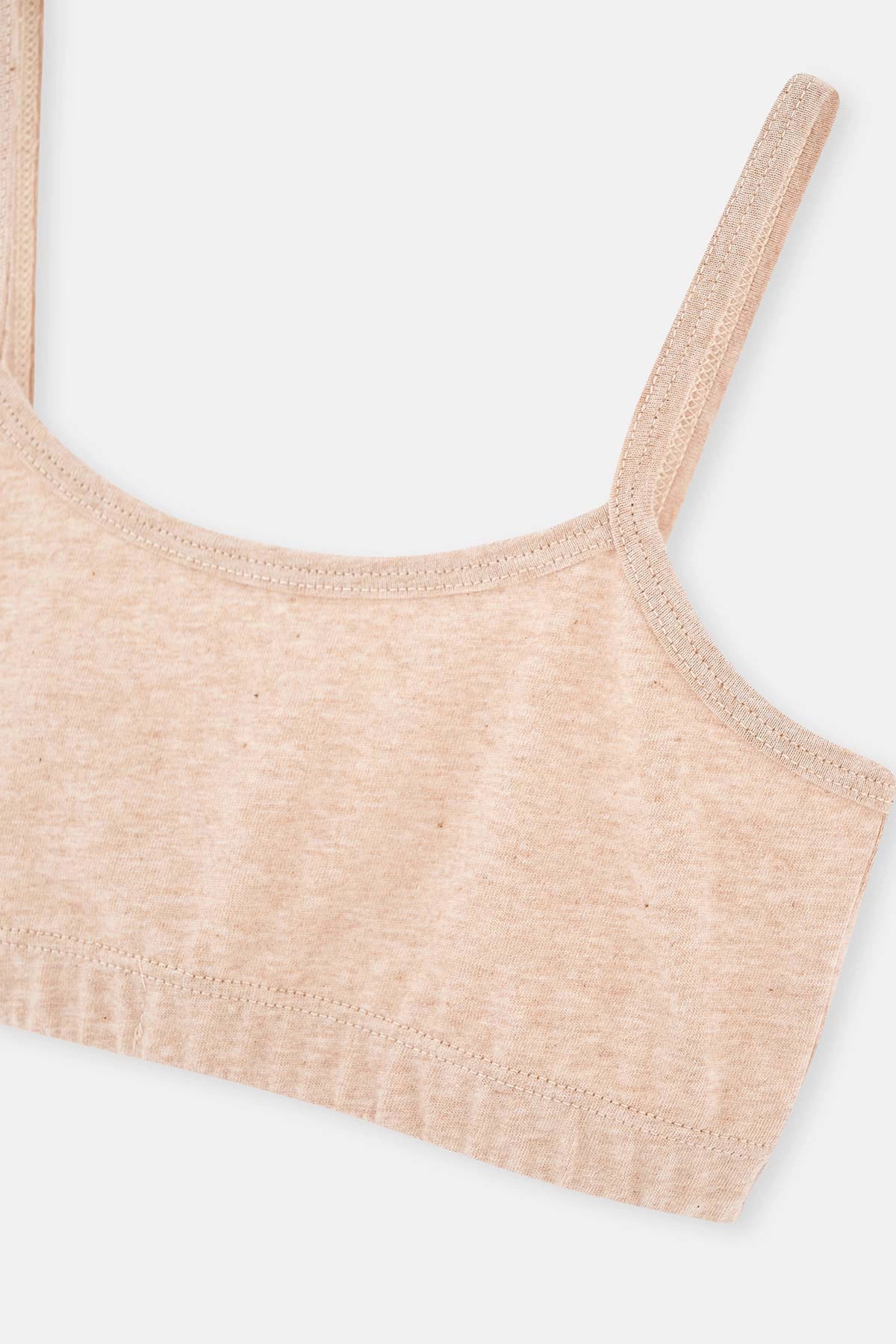 Bej Melanj - Kahve Melanj 2'Li Kız Çocuk Pamuk Büstiyer