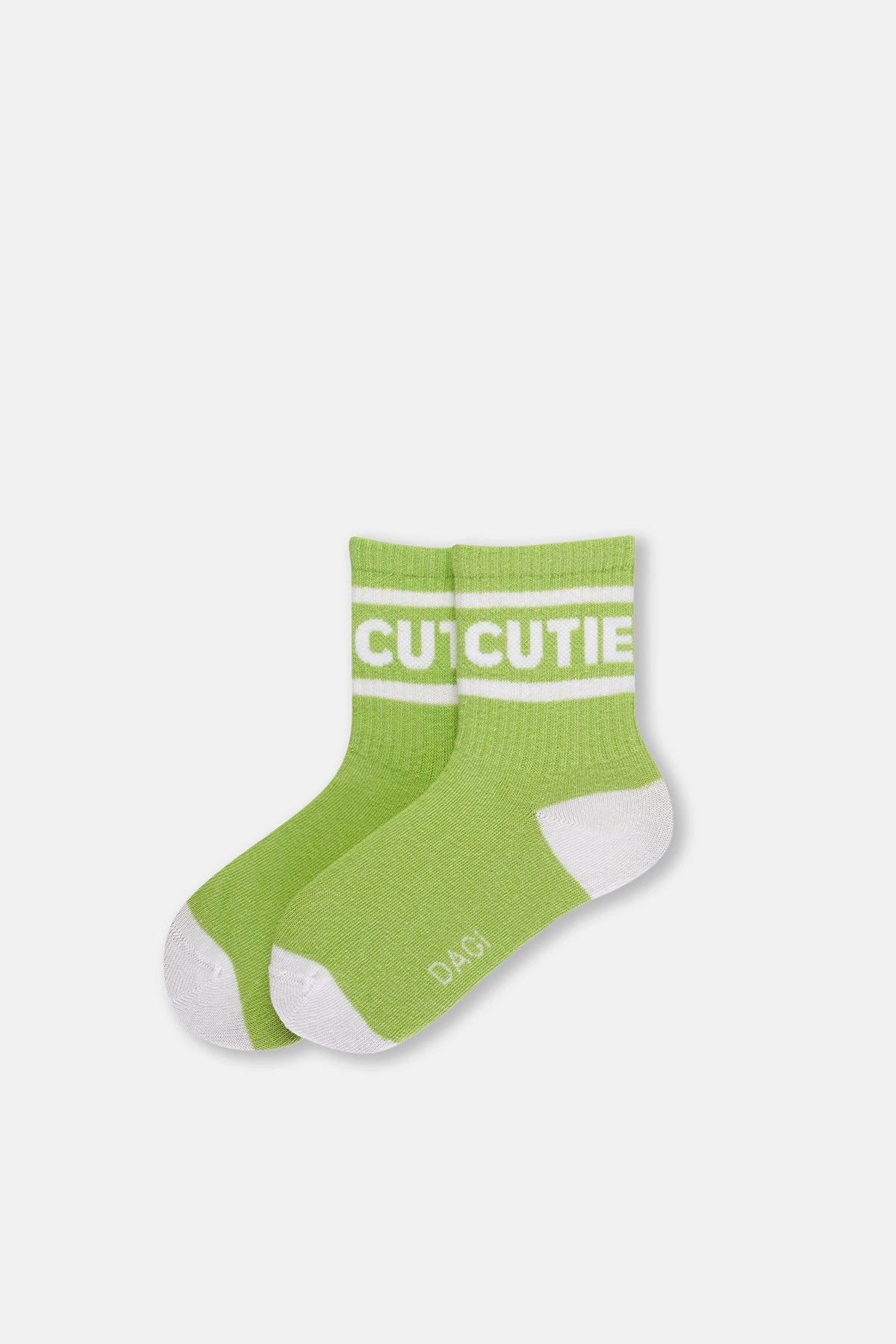 Yeşil Kız Çocuk Cutıe Jakarlı Çorap