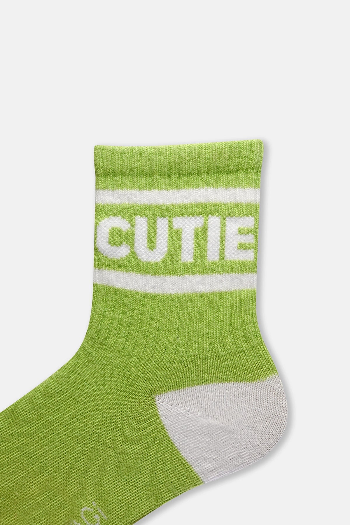 Yeşil Kız Çocuk Cutıe Jakarlı Çorap