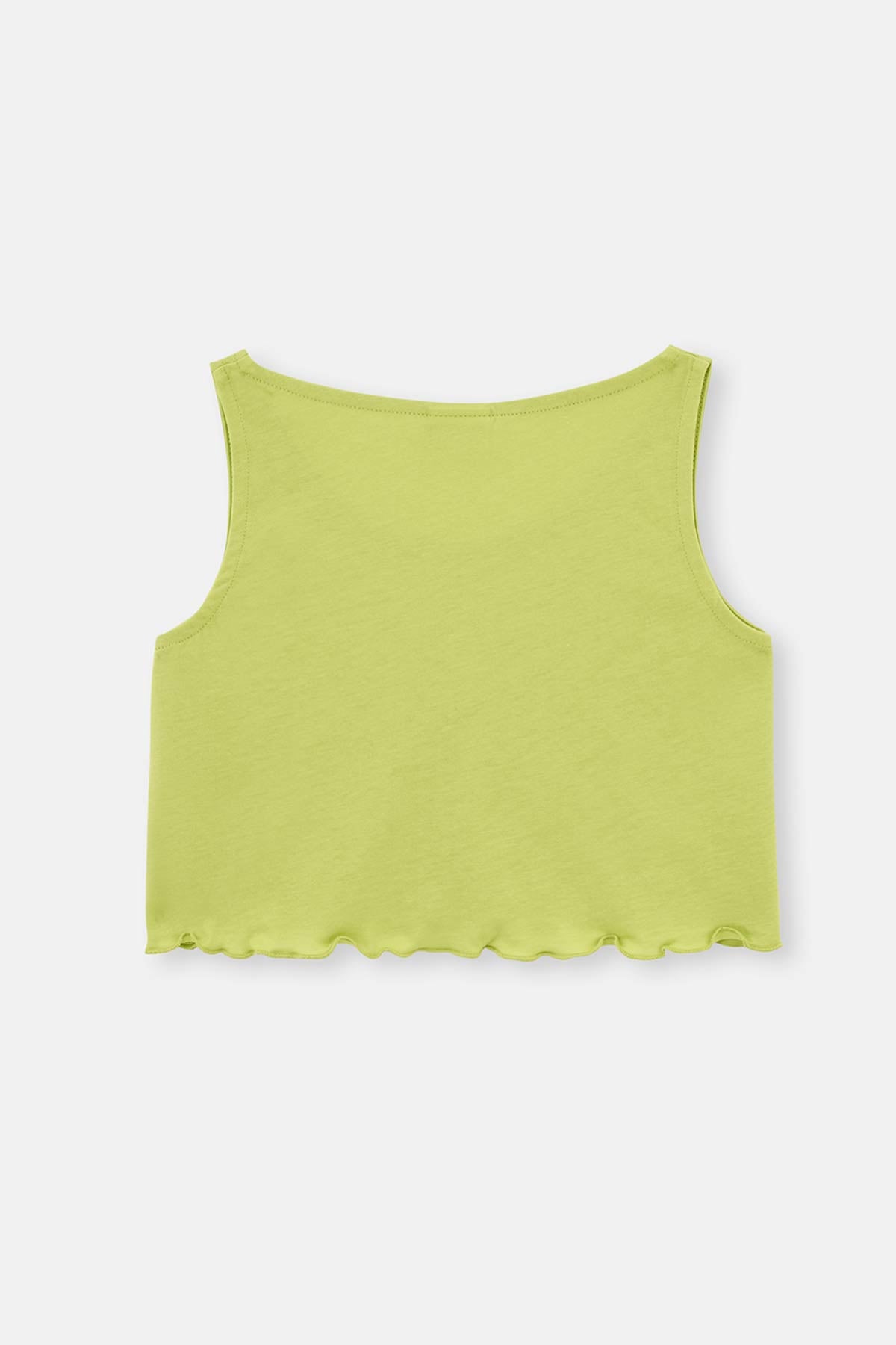 Yeşil Kuş Desenli Örme Atlet Şort Pijama Takımı