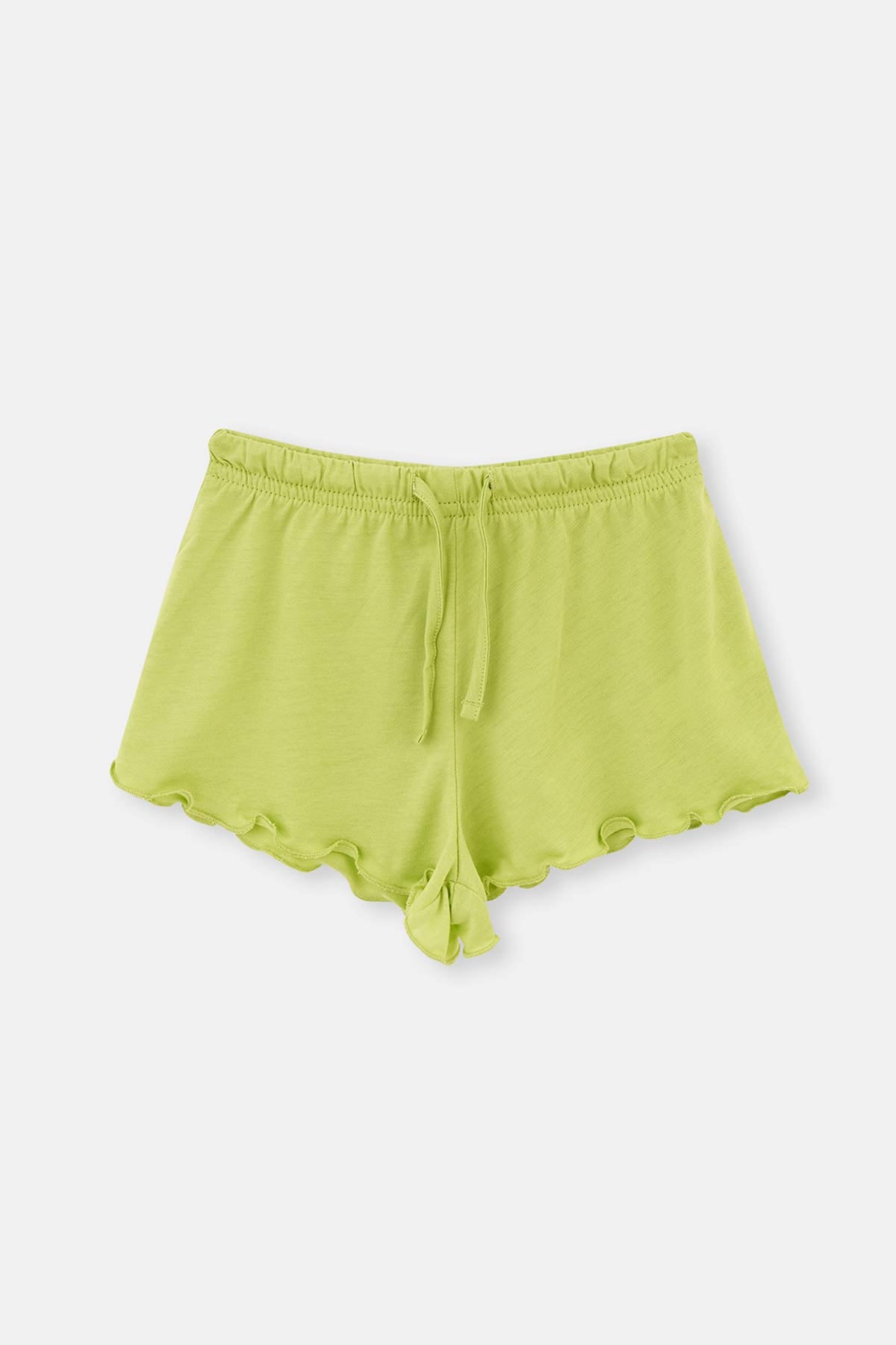 Yeşil Kuş Desenli Örme Atlet Şort Pijama Takımı