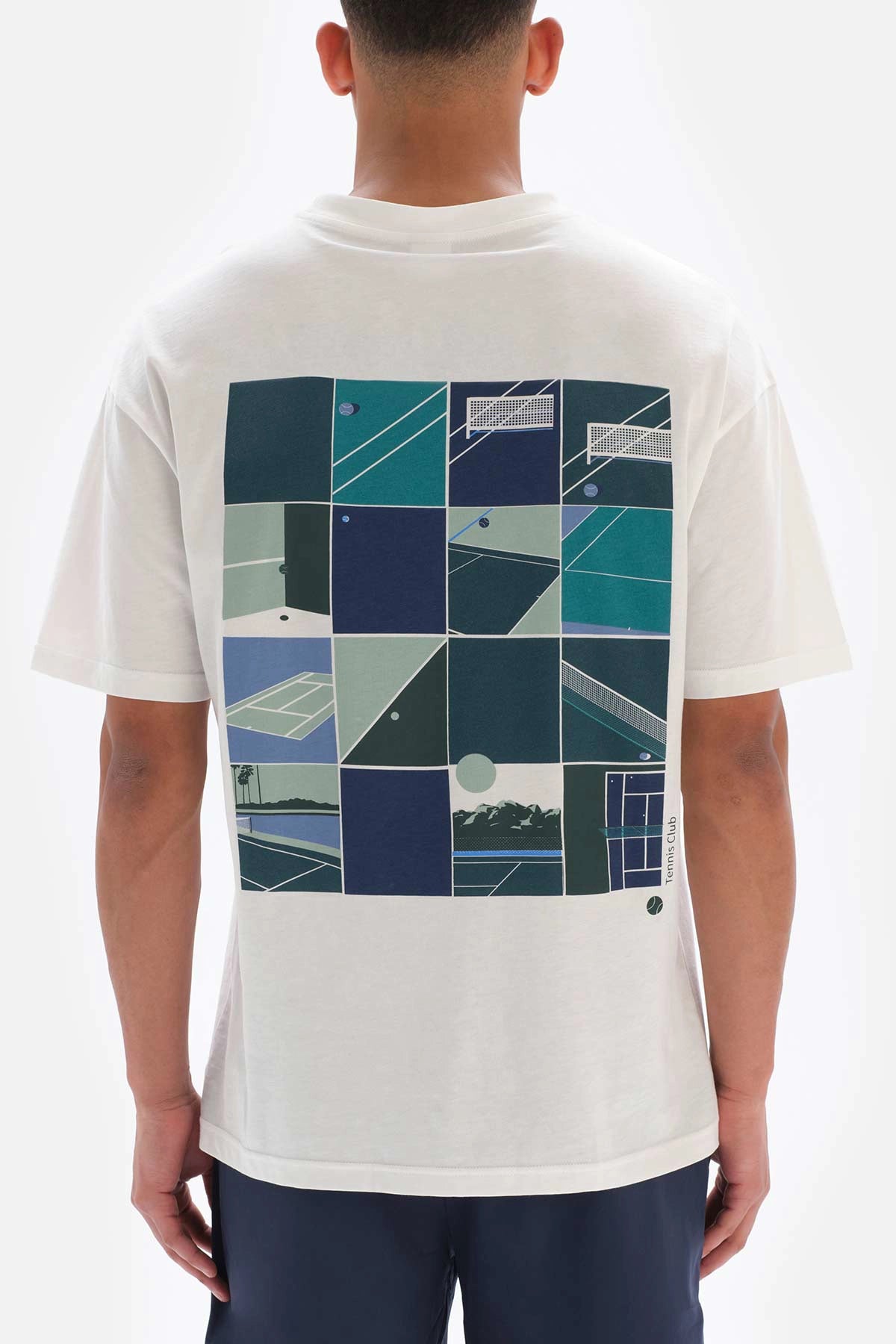 Beyaz Dagi Active Kort Baskılı Pamuklu T-Shirt