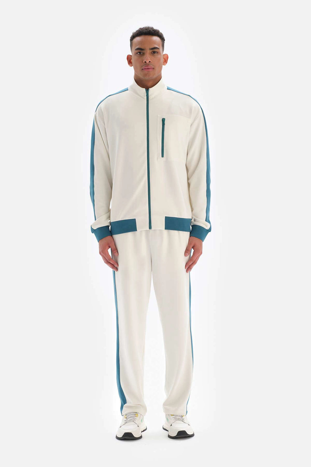 Beyaz Dagi Active Fermuarlı Modal Eşofman Üstü