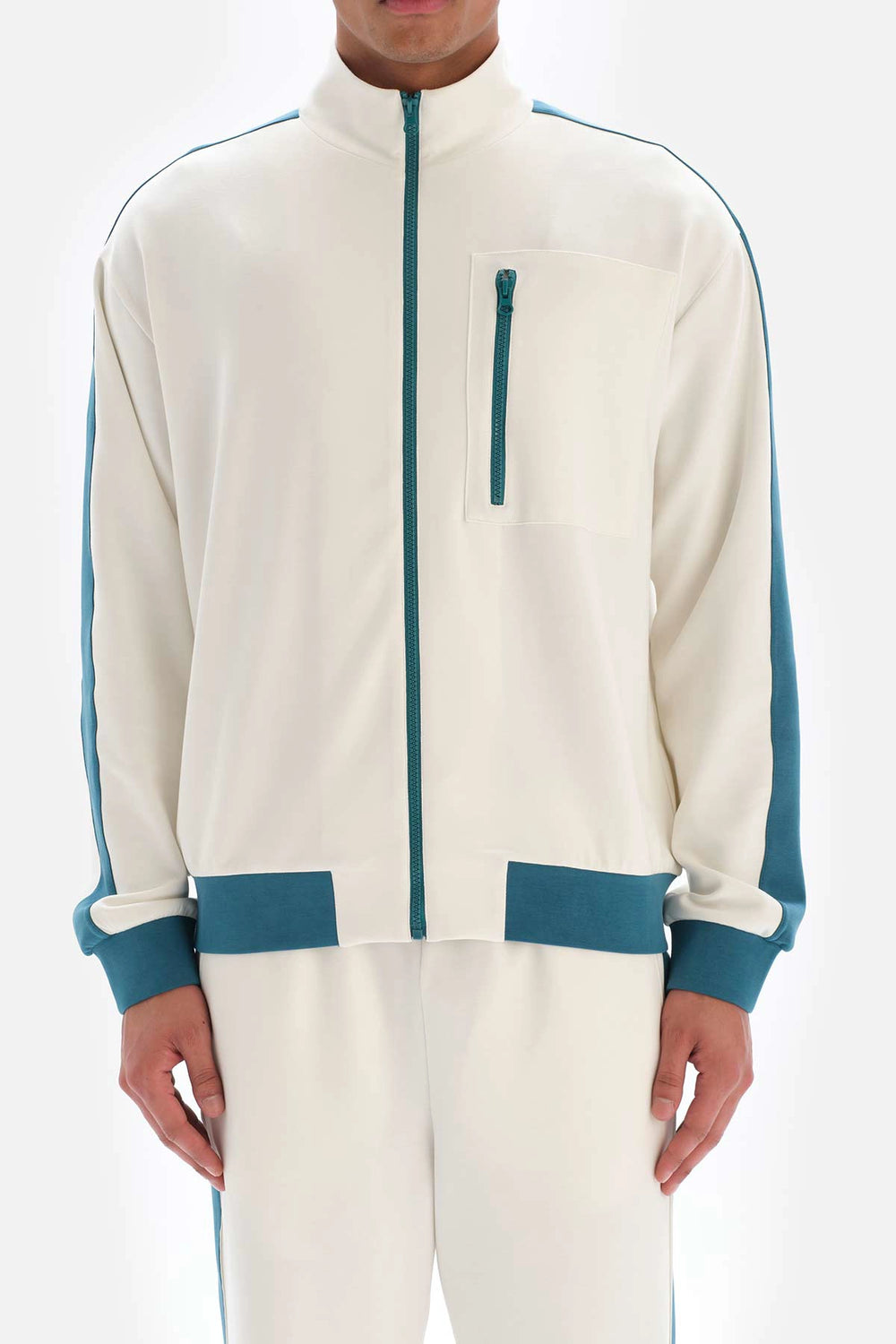 Beyaz Dagi Active Fermuarlı Modal Eşofman Üstü