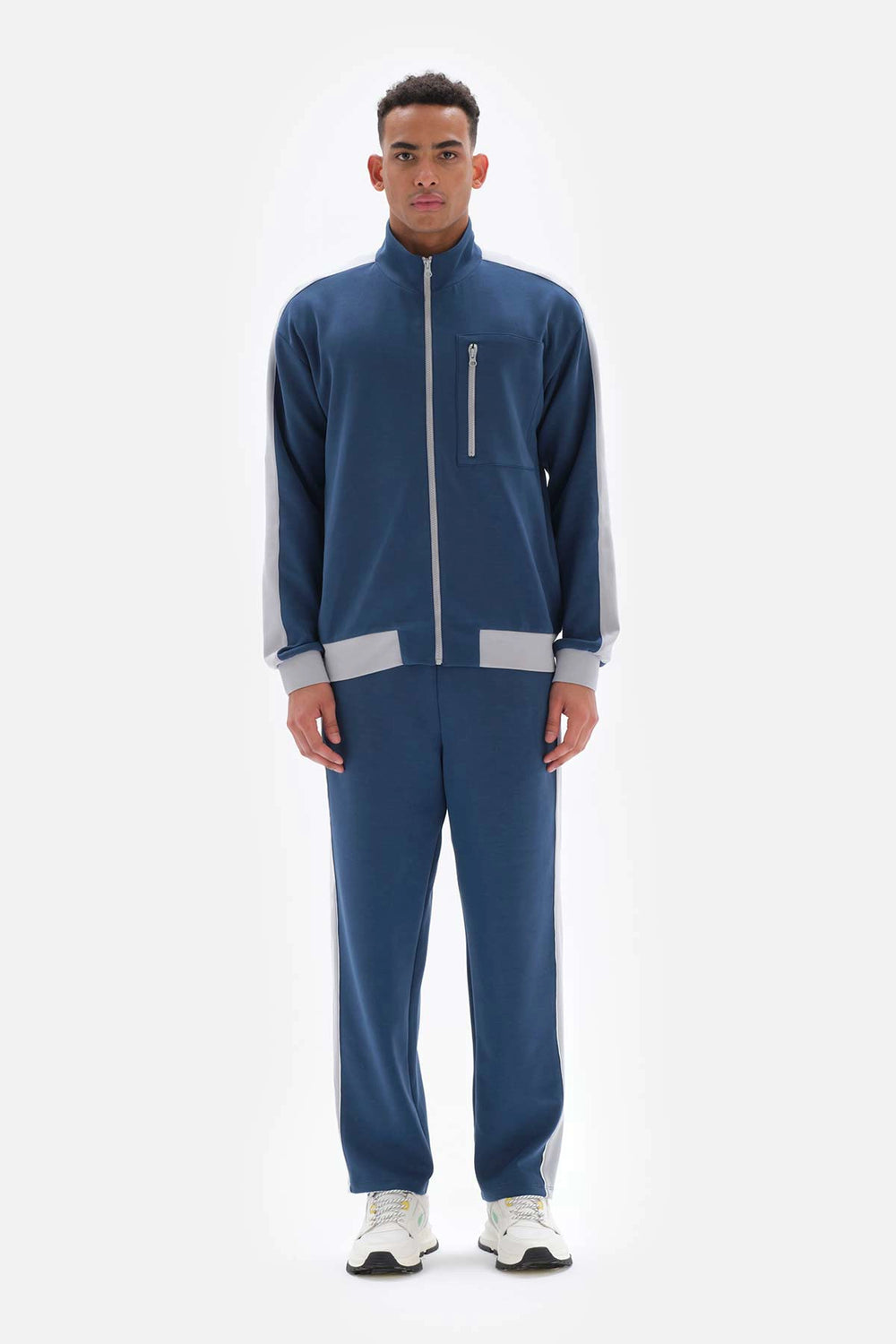 Koyu Indigo Dagi Active Fermuarlı Modal Eşofman Üstü