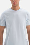 Açıkmavi Bisiklet Yaka Supima Pamuklu Kısa Kol T-Shirt