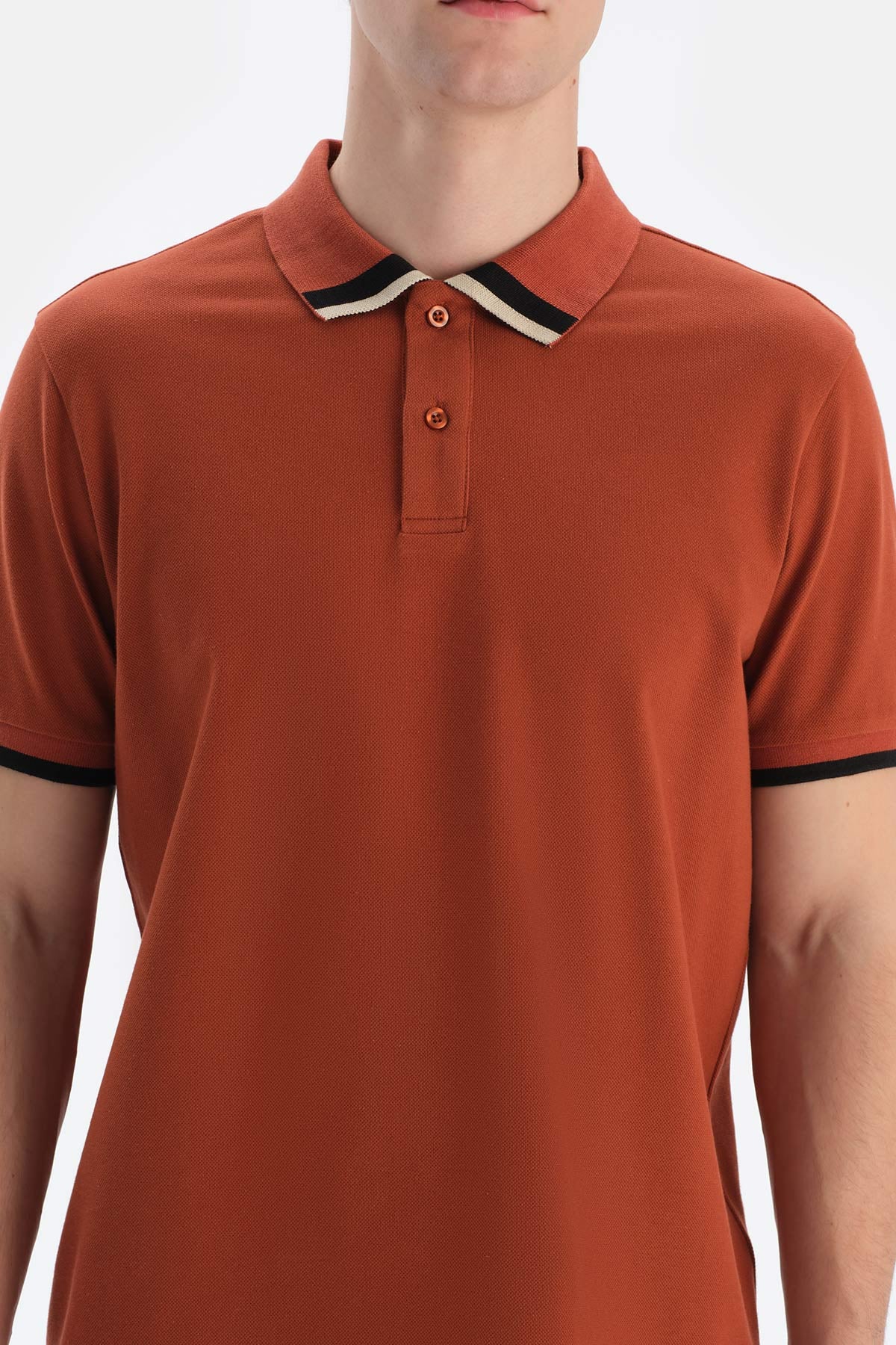 Kahverengi Polo Yaka Pike Tişört