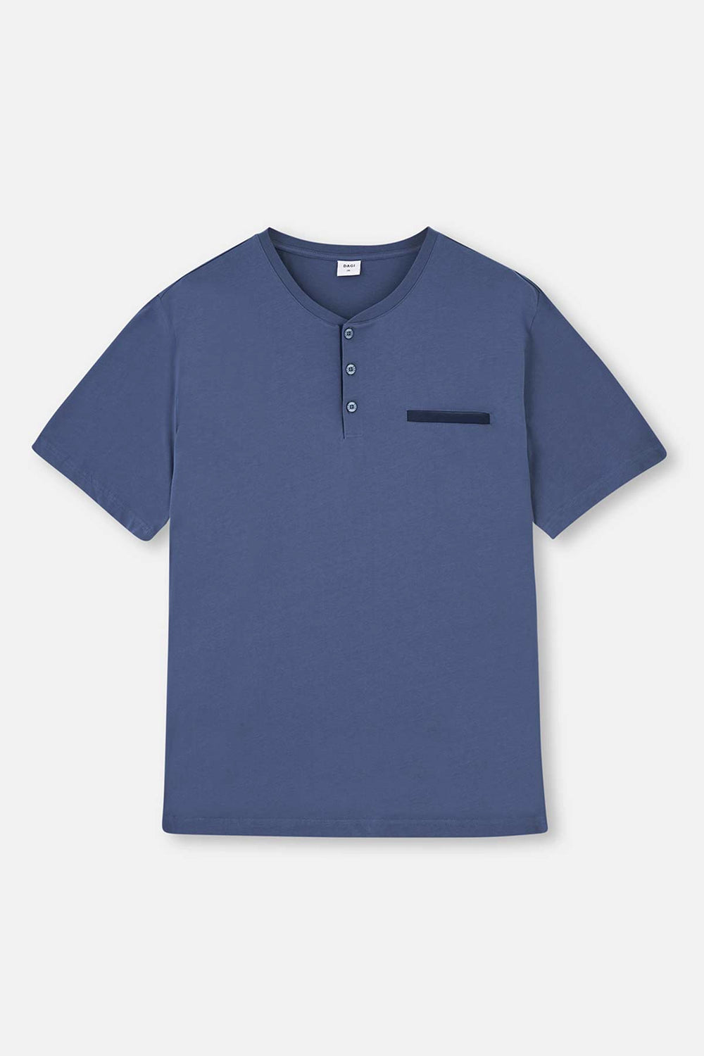 Açık Lacivert Yarım Patlı Kısa Kollu Pijama Takımı