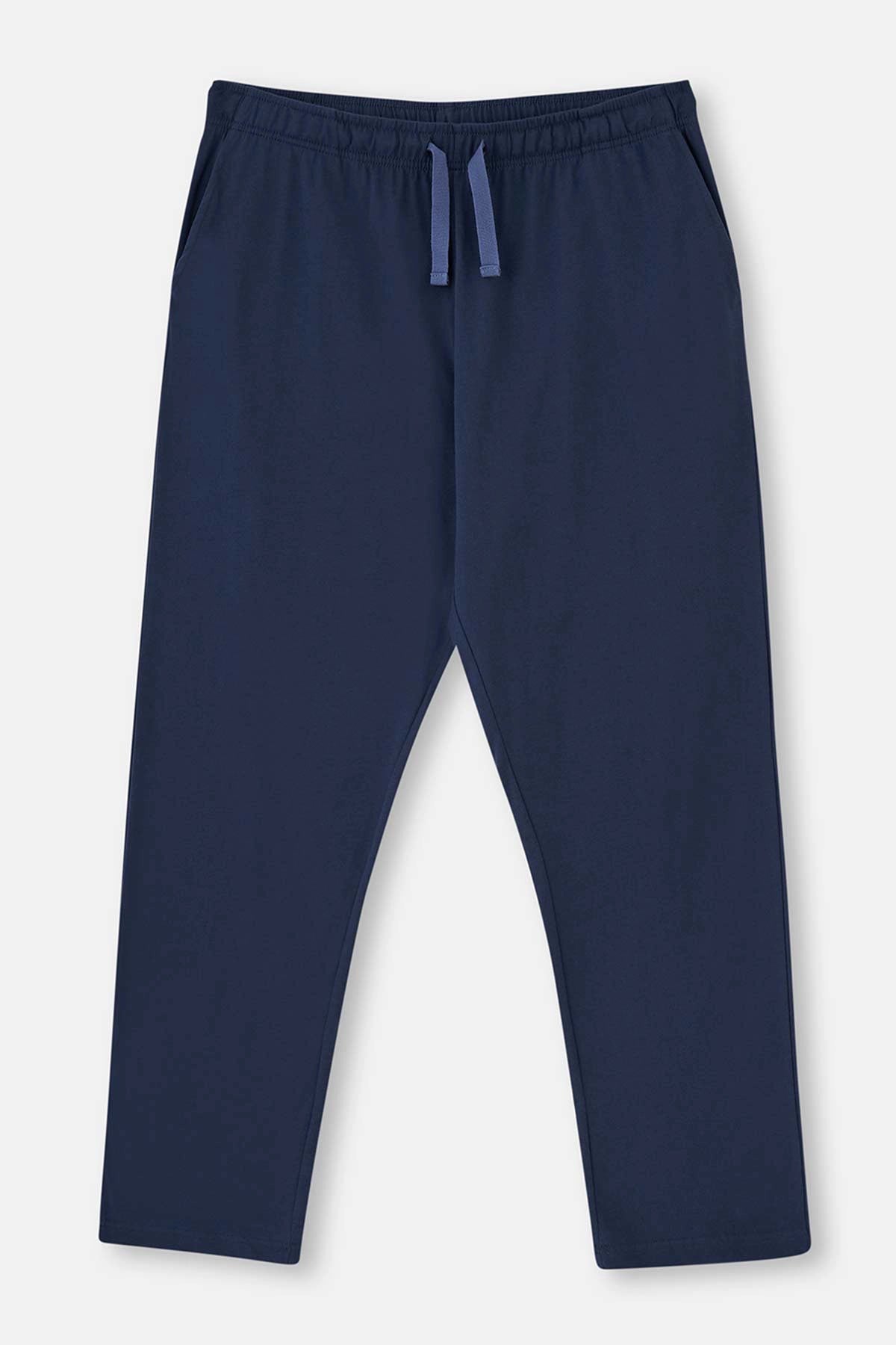 Açık Lacivert Yarım Patlı Kısa Kollu Pijama Takımı