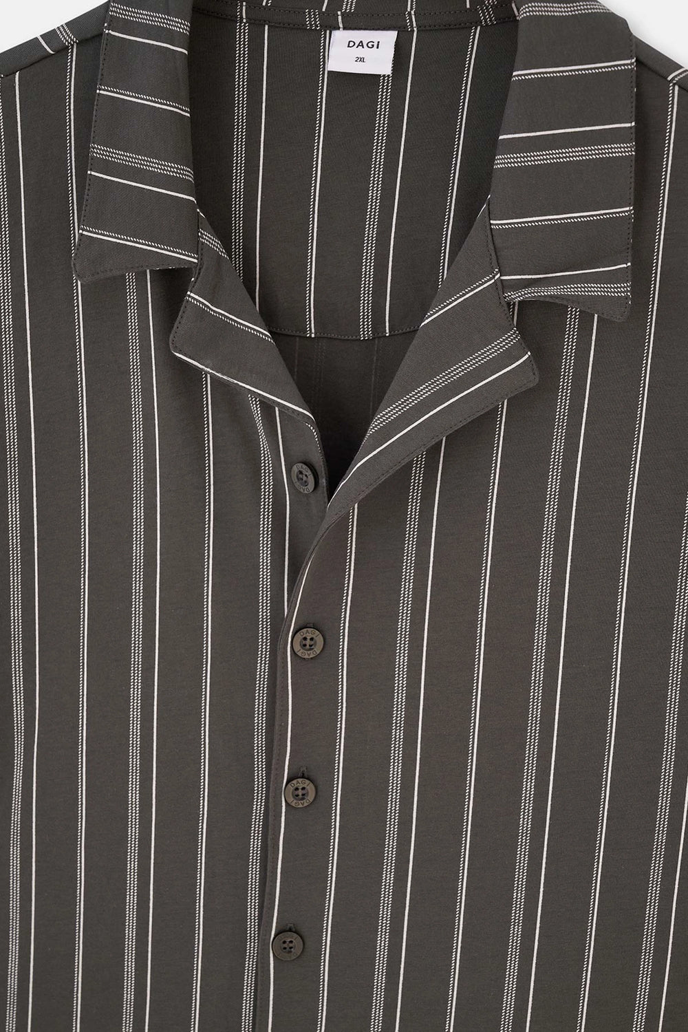 Antrasit Gömlek Yaka Çizgili Örme Pijama Takım