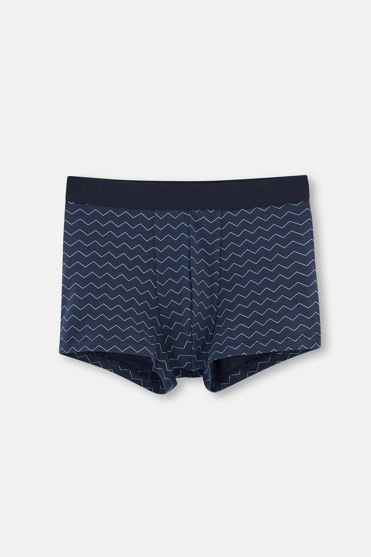 Lacivert Desenli Boxer