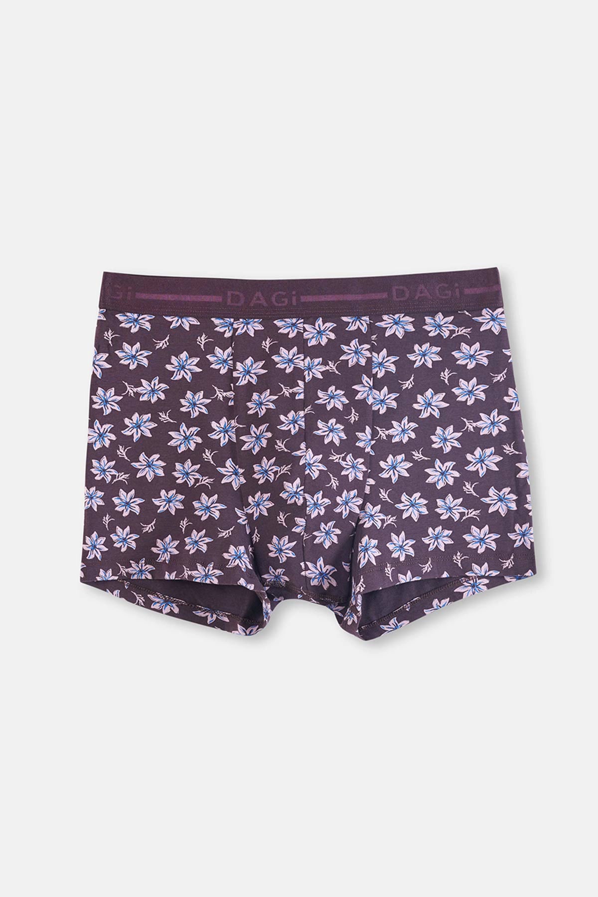 Kahverengi Pamuk Desenli Boxer