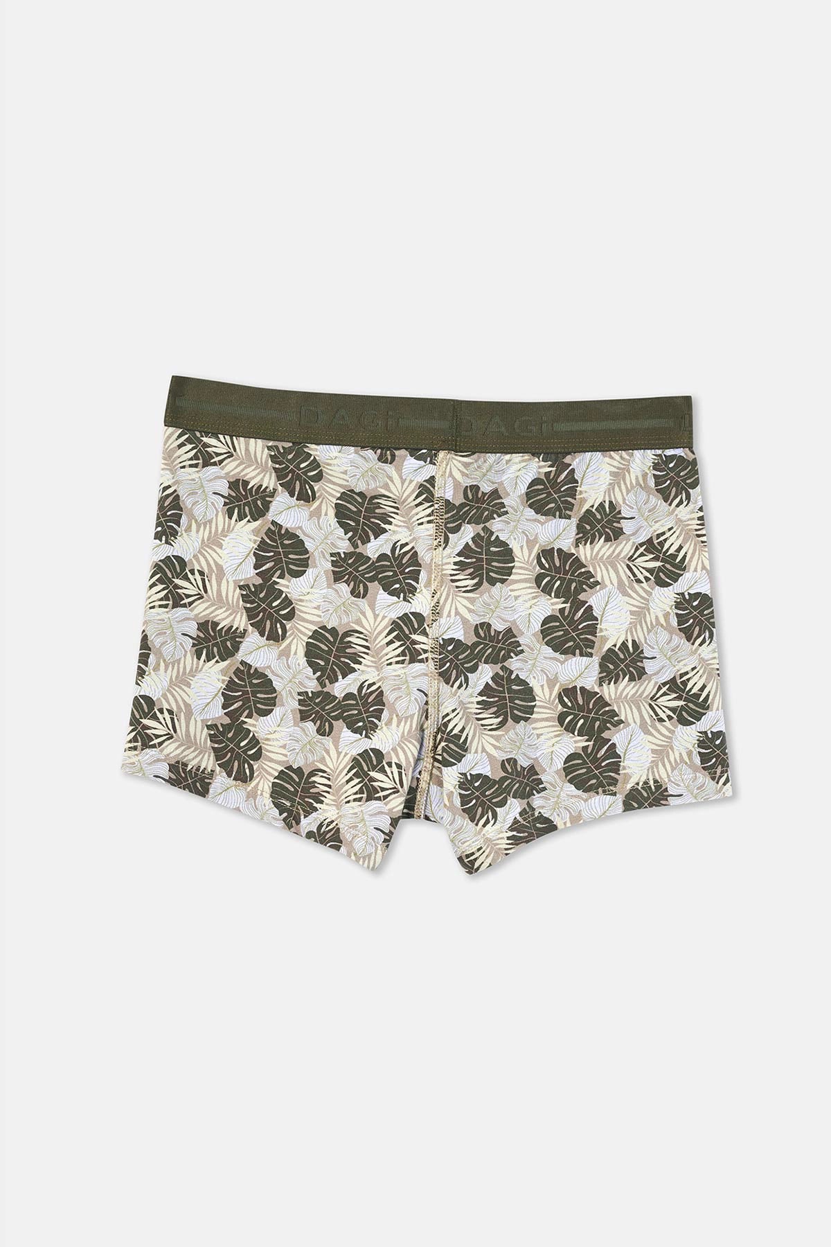 Koyu Yeşil Pamuk Desenli 2'li Boxer