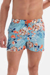 Turkuaz Micro Kısa Çiçek Desenli Deniz Şortu