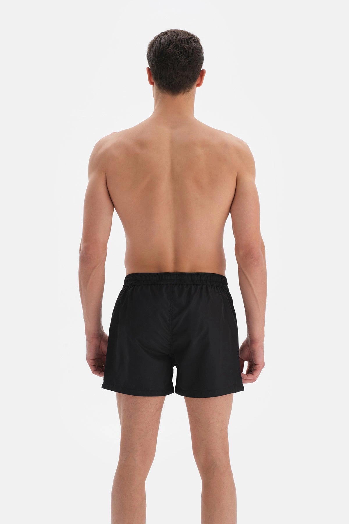 Siyah Micro Kısa Düz Deniz Şortu