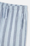 Açıkmavi Çizgili Dokuma Pijama Altı