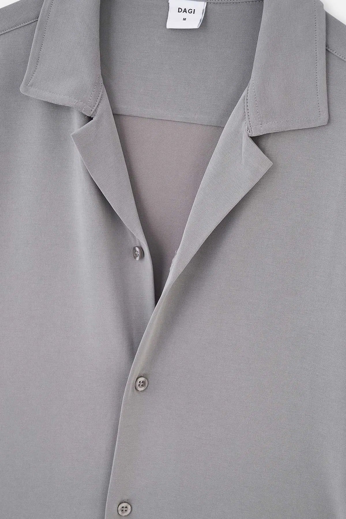 Gri Cupra Kısa Kol Modal Gömlek