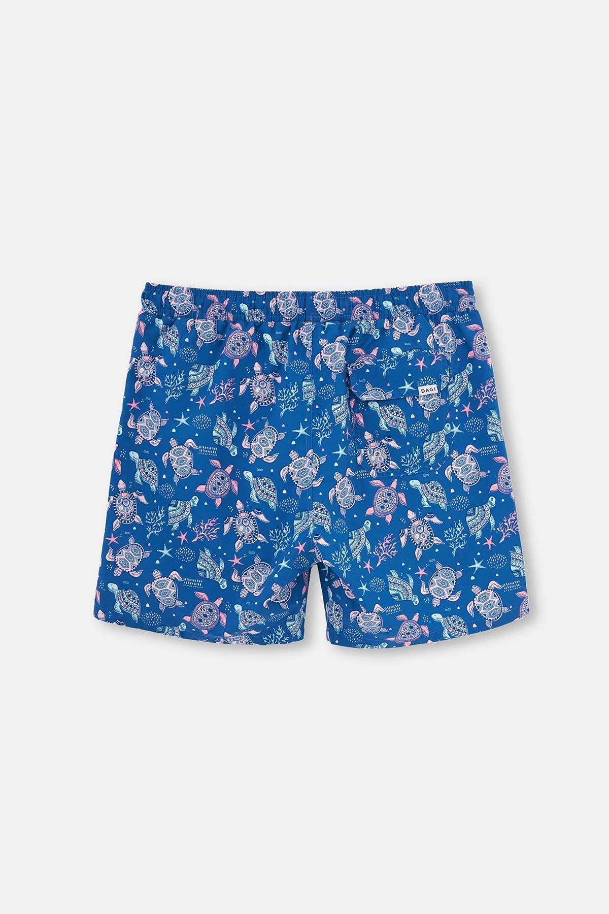 Turkuaz Caretta Desenli Orta Deniz Şortu