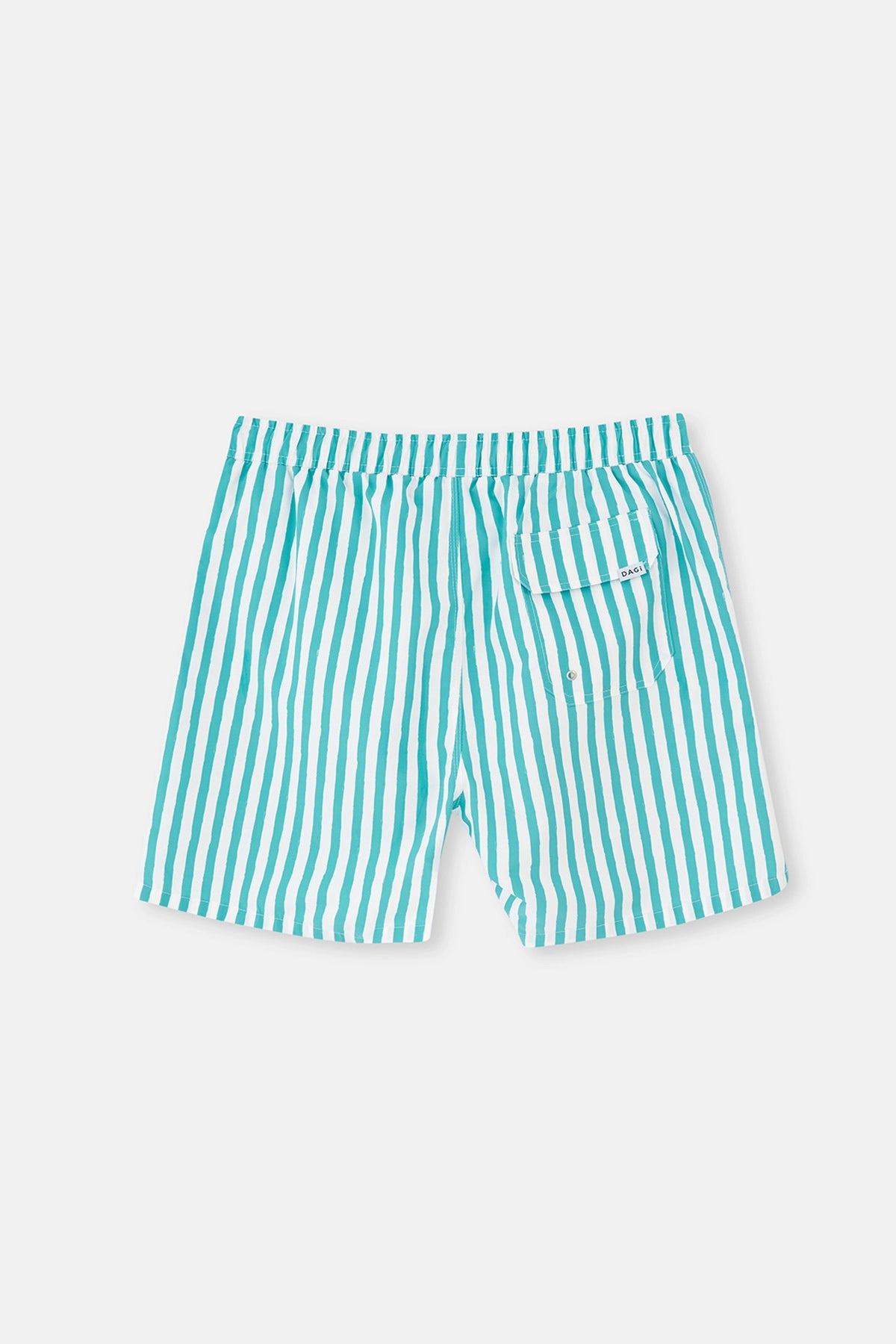 Yeşil-Beyaz Çizgili Mini Deniz Şortu