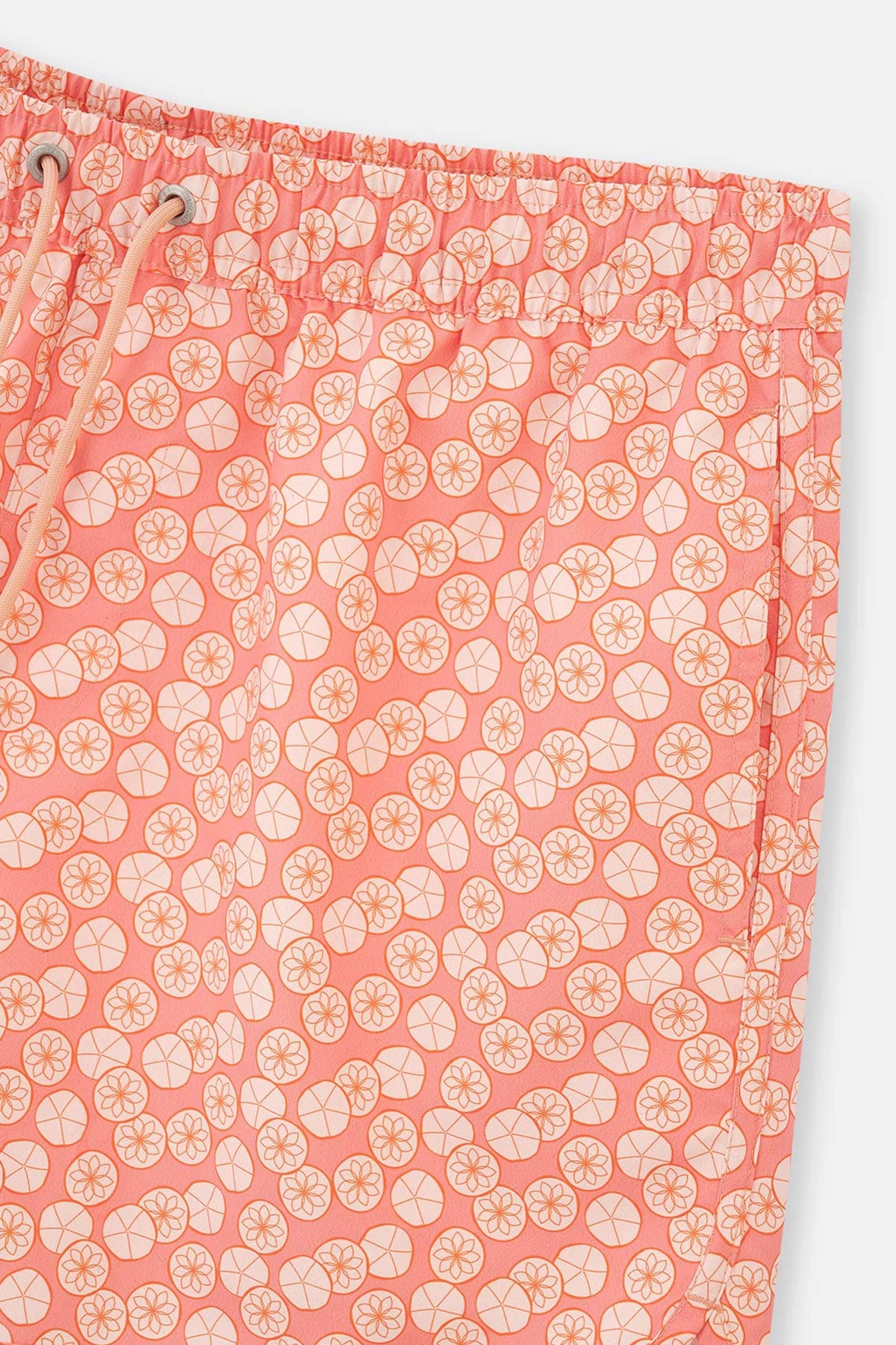 Somon Geometrik Çiçek Desenli Mini Deniz Şortu