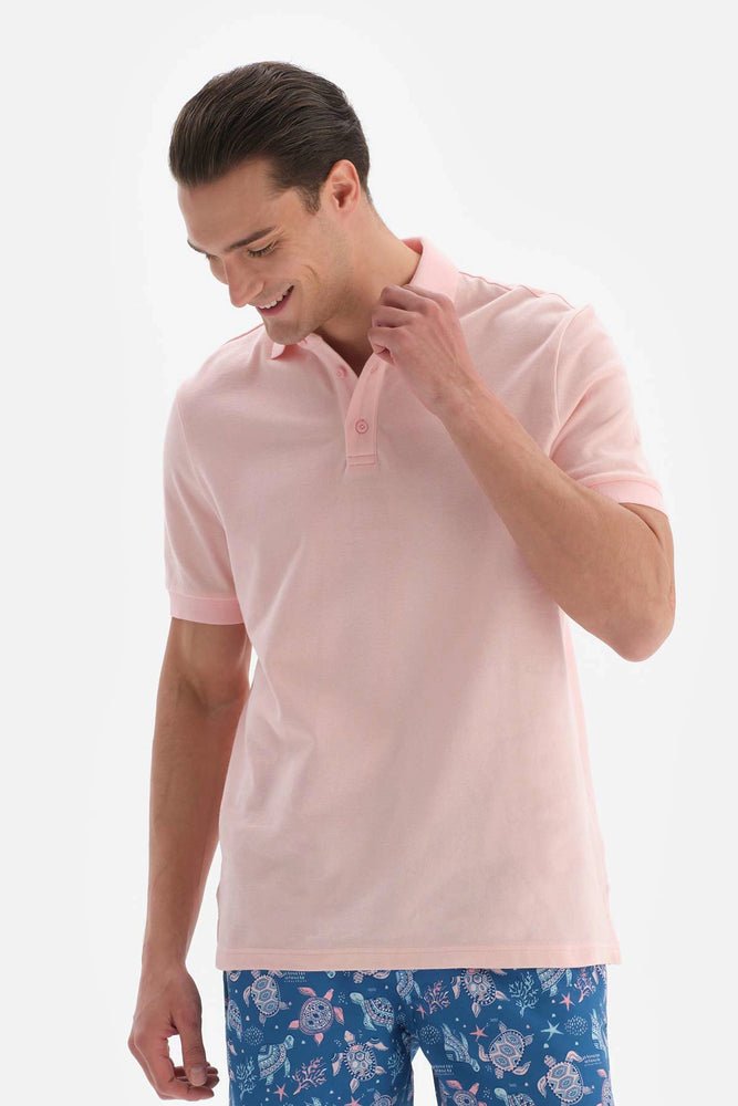 Açık Pembe Pike Polo Yaka T-Shirt