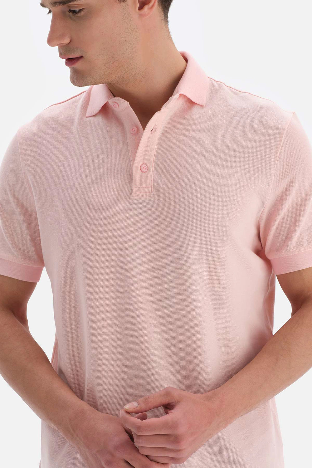 Açık Pembe Pike Polo Yaka T-Shirt
