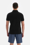 Siyah Pike Polo Yaka T-Shirt