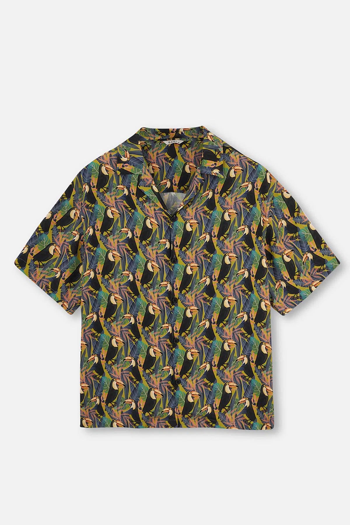 Siyah - Yeşil Desenli Gömlek