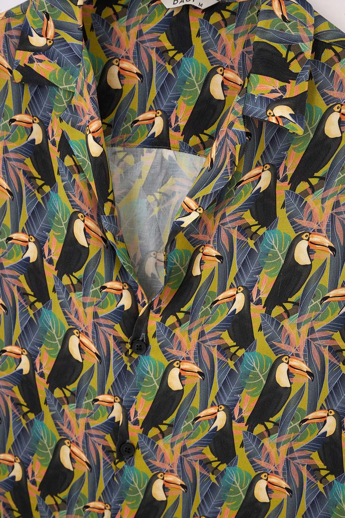 Siyah - Yeşil Desenli Gömlek