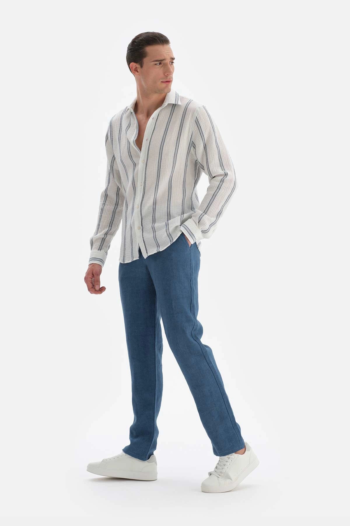 Indigo Keten Pantolon