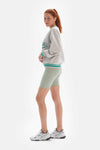 Gri Melanj Dagi Active Baskılı Oversize Sweatshirt