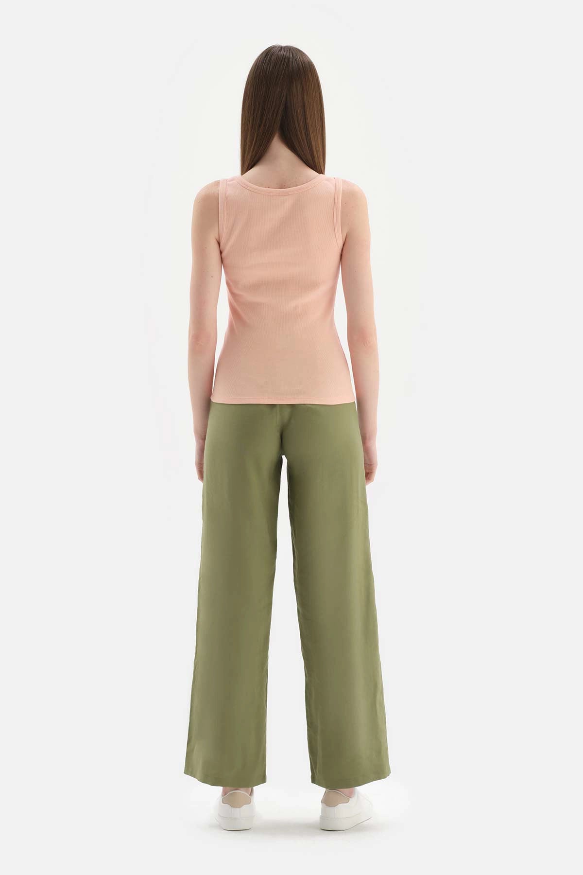 Açık Pembe Kalın Askılı Ribli Atlet