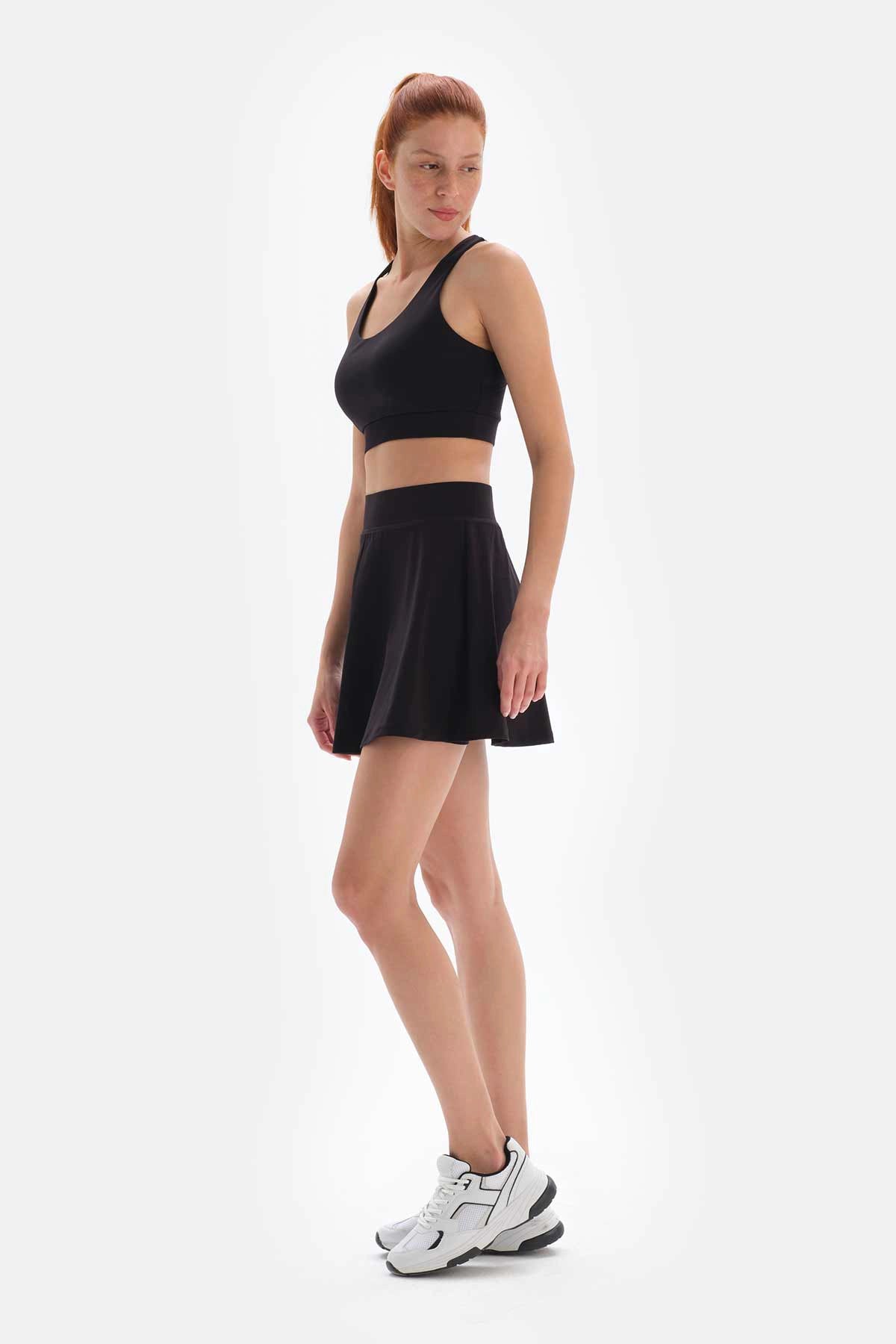 Siyah Dagi Active Sporcu Şort Etek
