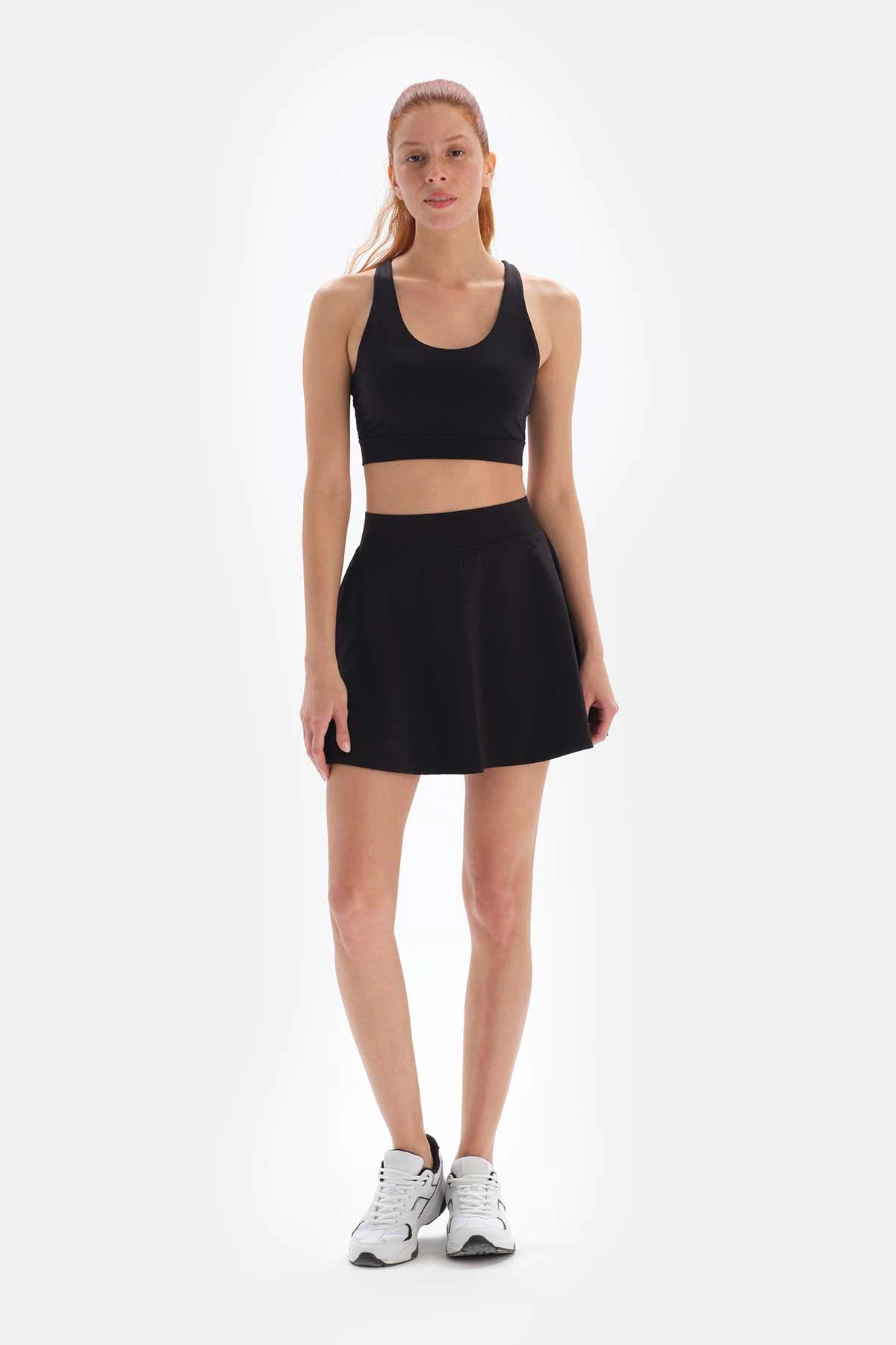 Siyah Dagi Active Sporcu Şort Etek