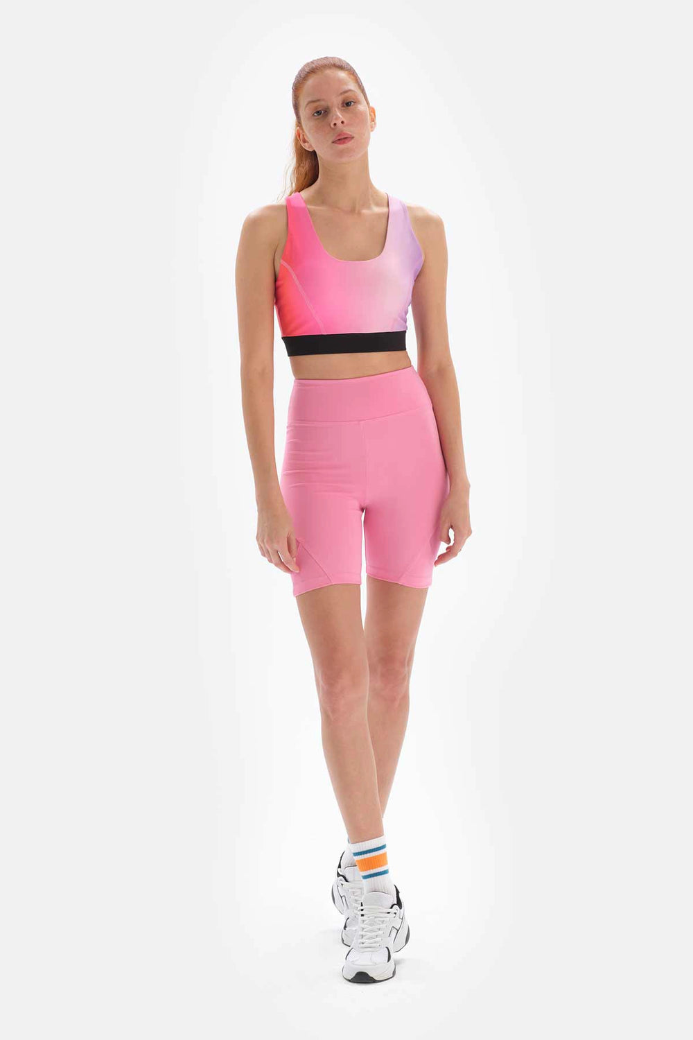 Açık Pembe Dagi Active Kadın Biker Tayt File Detaylı