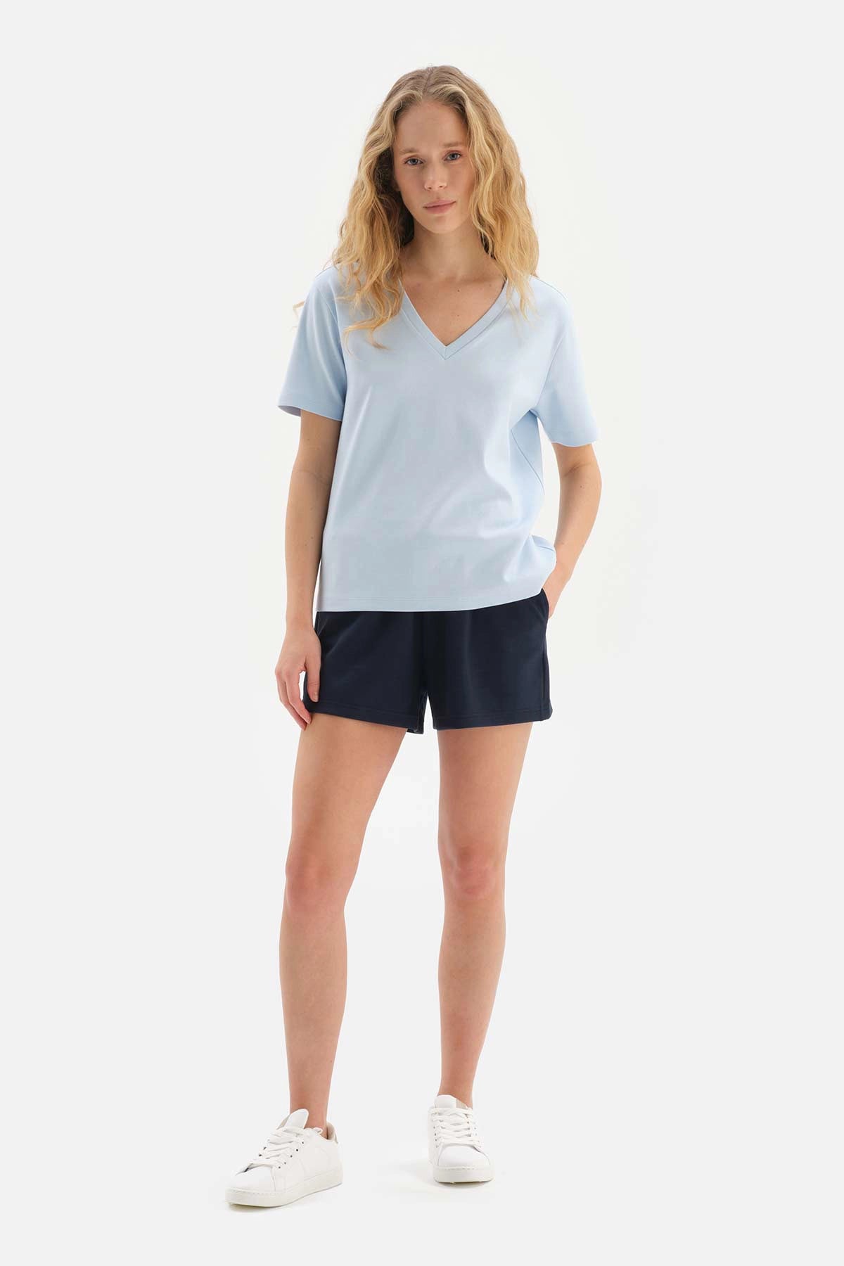 Lacivert Cepli Örme Şort