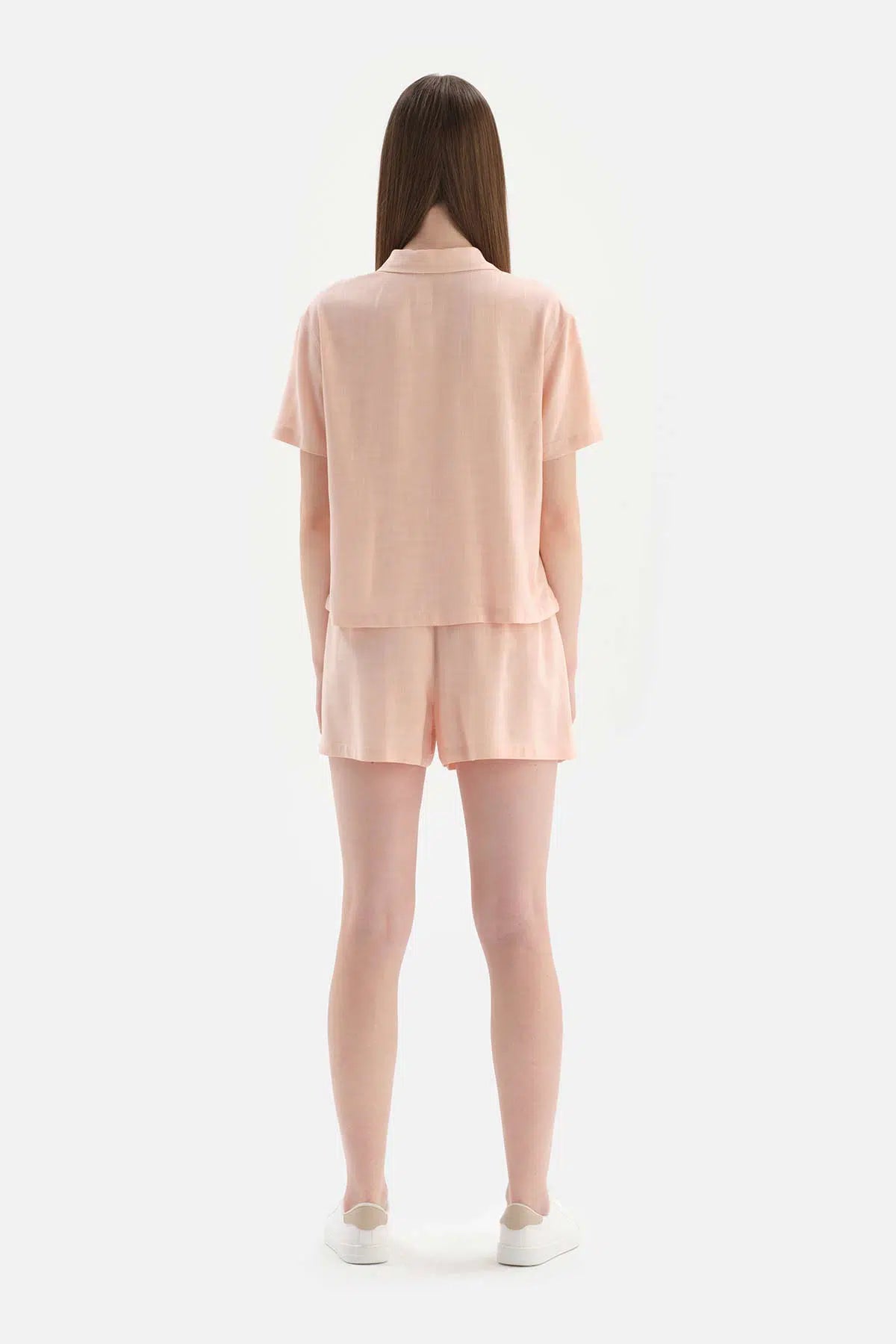 Açık Pembe Dokuma Şort